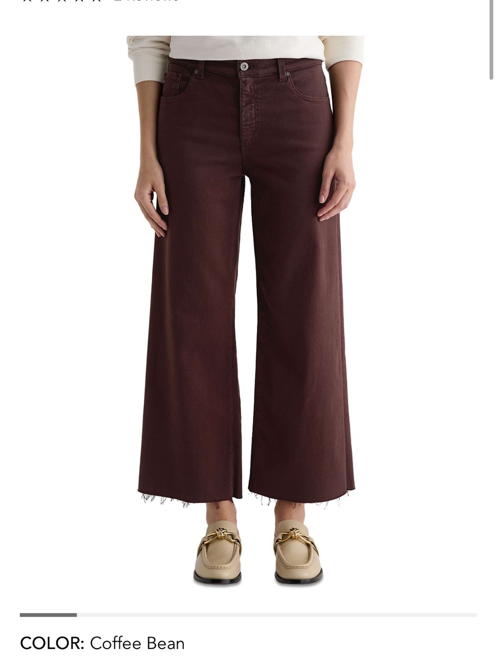AG Saige Wide-Leg High-Rise Jeans in Coffee Bean
